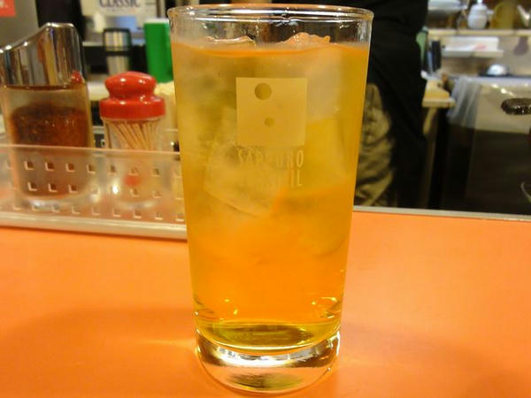 焼酎甲類（緑茶割り） 420円