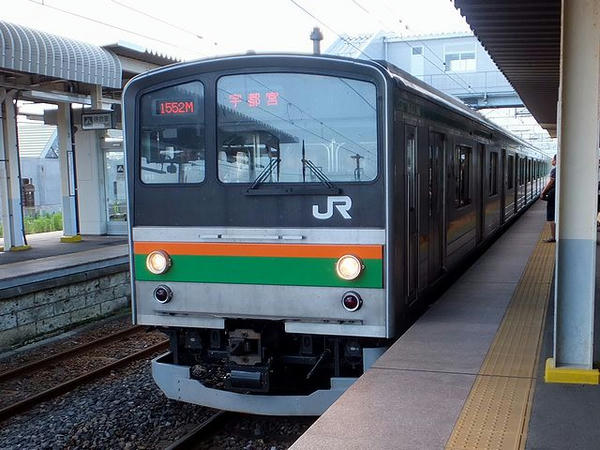 氏家駅からJR宇都宮線に乗車