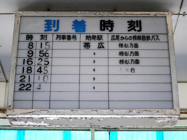 到着時刻表