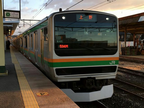 乗車したJR宇都宮線上り普通列車
