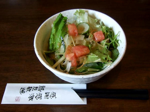 冷しラーメン塩味Bセットのサラダ