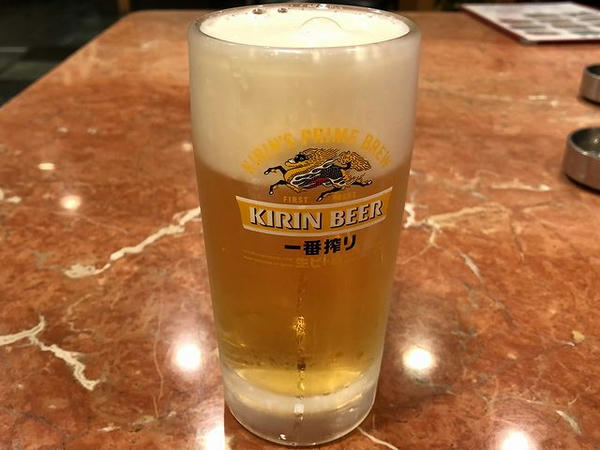 生ビール（中） 550円（税別）