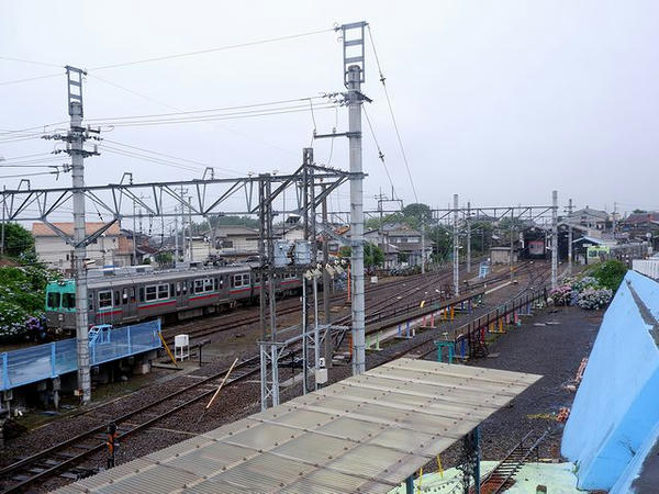大胡駅構内の電車区あたり