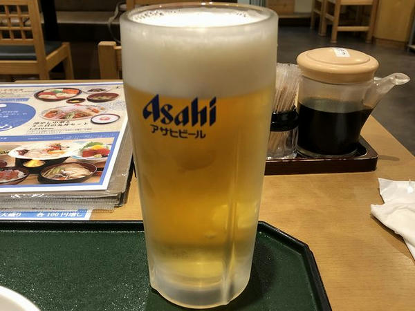 生ビール アサヒ 中ジョッキ 580円