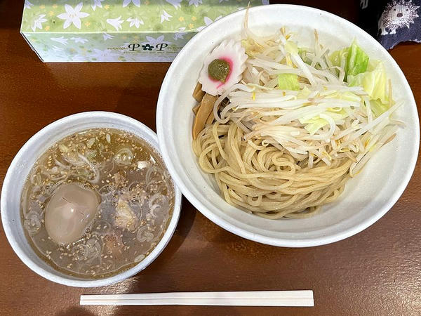 塩つけめん 700円 ＋ 温野菜 50円 ＋ 味玉 100円