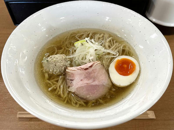 かけそば＋追い茶漬けセット（汐） 720円 の煮干し白ラーメン