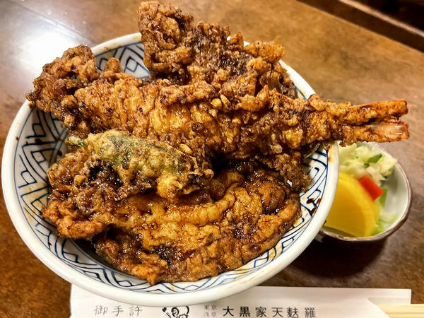 天丼（えび1、きす1、かき揚げ1） 1,700円