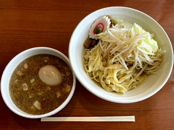 背脂煮干つけめん（大盛） 880円 ＋ 温野菜 70円 ＋ 味玉 120円