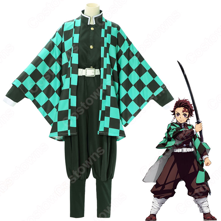 竈門 炭治郎 コスプレ衣装 鬼滅の刃 かまどたんじろう 鬼殺隊隊服 男の子 仮装 アニメ 人気キャラ 着物 変装 コスチューム セット-66