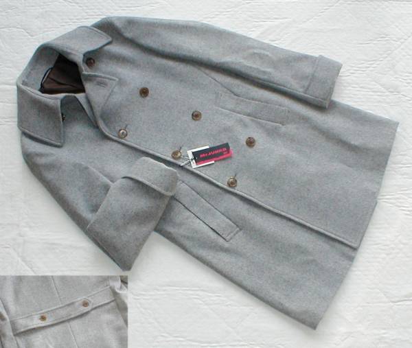 新品 Mr. JUNKO カシミア&アンゴラ混ダブル グレーメルトン