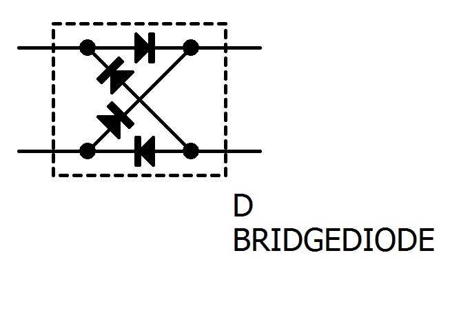 ブリッジダイオードの回路図記号です。