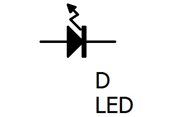 LEDの回路図記号です。