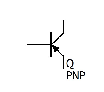 pnp型の回路図記号です