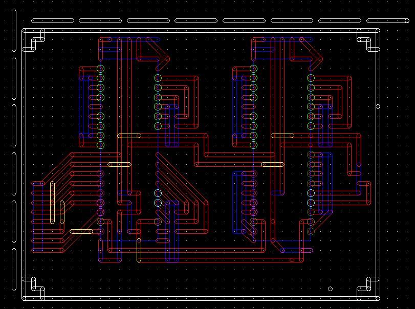 PCBEで作成したパターン図です。一応あまりえぐくない最近の回路のを選んだつもりです。