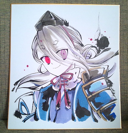 刀剣乱舞今剣筆墨絵色紙