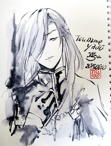 刀剣乱舞にっかり青江筆墨絵スケブ