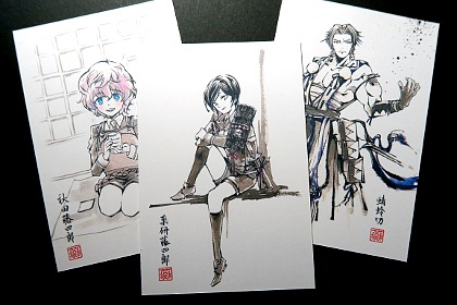 刀剣乱舞筆絵秋田藤四郎薬研藤四郎蜻蛉切