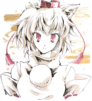 東方墨筆絵色紙犬走椛