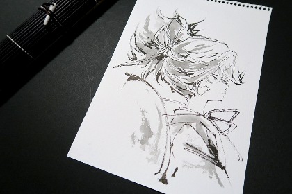 刀剣乱舞小夜左文字墨筆絵集本原画写真