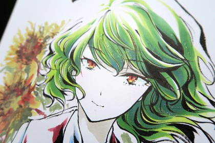東方墨筆絵色紙風見幽香