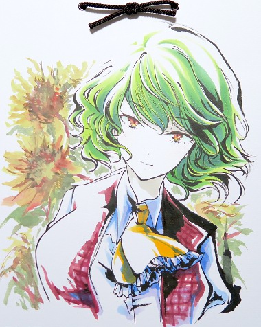 東方墨筆絵色紙風見幽香
