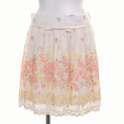 lodispotto 通販 流行 パネル花柄タックスカート