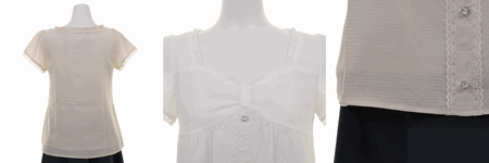 lodispotto 通販 流行 前リボンボーダーチュニック