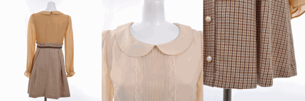 LODISPOTTO 通販のシフォンｘ千鳥柄ドッキングワンピ