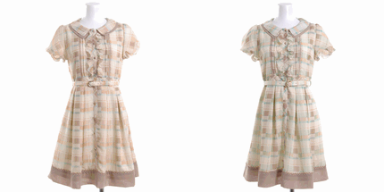 LODISPOTTO（ロディスポット）通販 チェック柄シフォン2枚衿シャツワンピース【春の新作】【WEB先行予約商品】
