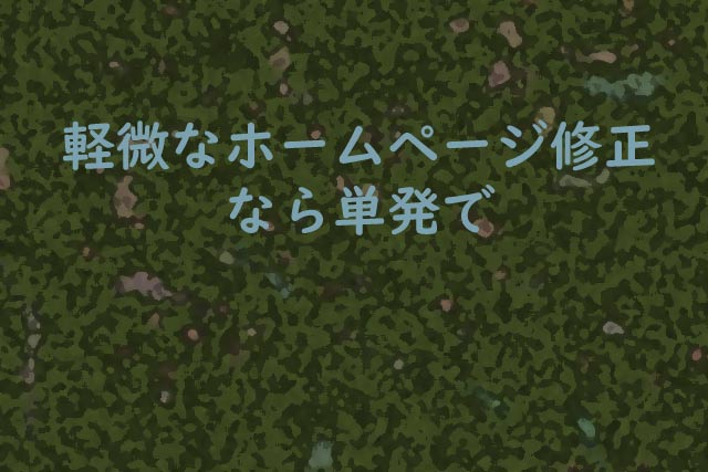 軽微なホームページ修正なら単発で
