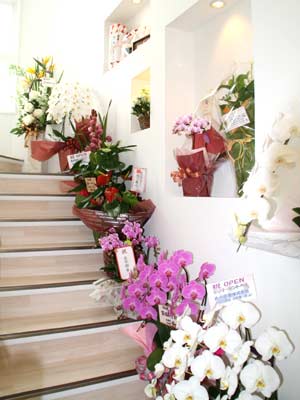 階段にも花、花、花！