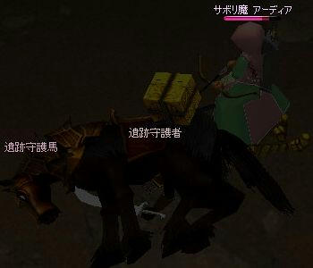 守護者は馬の下敷きに…