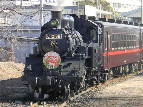「SLもおか」号(2012年2月11日・下館駅)