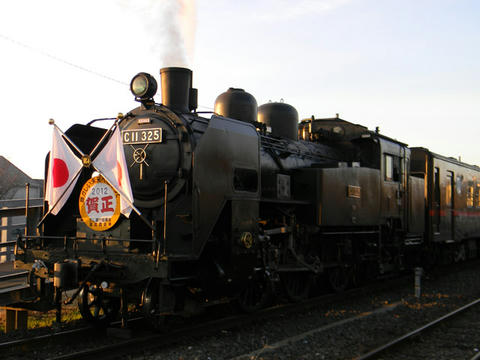 「SLもおか新年号」（2012年1月9日撮影）