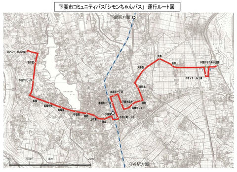 「シモンちゃんバス」ルート図