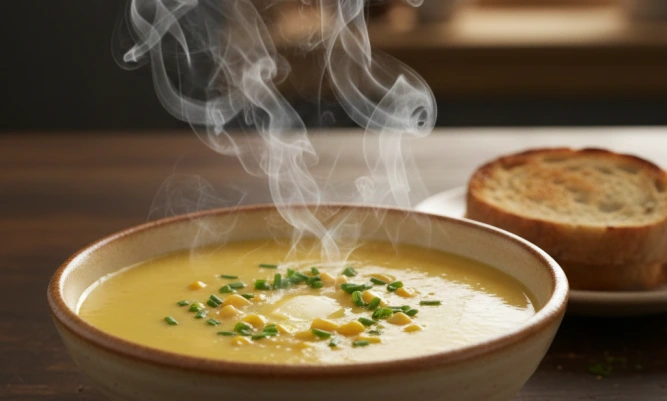 温かい食事　AI生成イメージ画