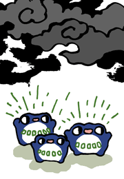 あまごいのかえる　雨乞の青蛙