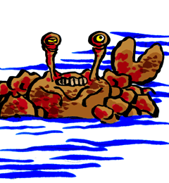 はしないかわのかに　橋無い川の蟹