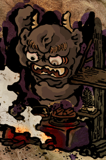 おににしかられる　鬼に叱られる