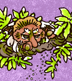 てんごうがすなまく　天狗が砂撒く