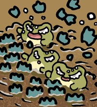 なわしろのかえる　苗代の蛙