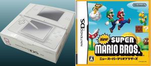 ニンテンドー『DS Lite』クリスタルホワイト＆『ニュー・スーパーマリオブラザーズ』セット販売