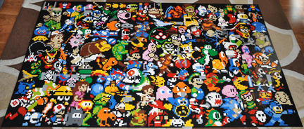 10,000コのレゴブロックで作られた8BITゲームキャラたち