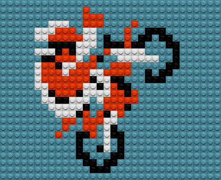 LEGOモザイクでエキサイトバイク