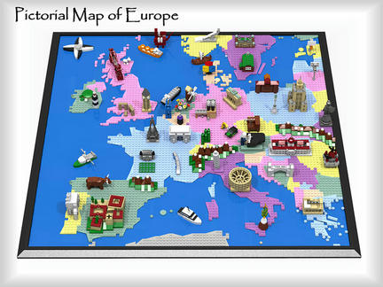LEGOで作られたヨーロッパ地図