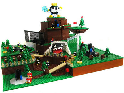 「スーパーマリオ64」のステージ1をLEGOで再現