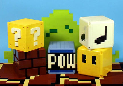 LEGOで作った『スーパーマリオ』のブロックたち
