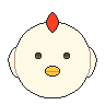 ドット絵顔グラフィック：ニワトリ