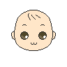 ドット絵顔グラフィック：赤ちゃん