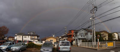 3月31日大荒れの空に出た虹